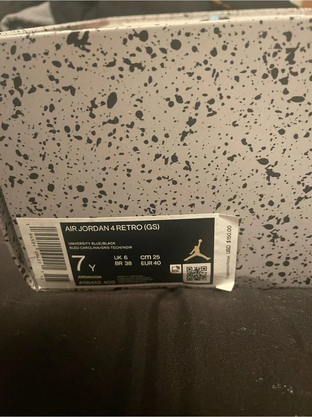 Jordan Air Jordan 4 Retro Box — University Blue / Black